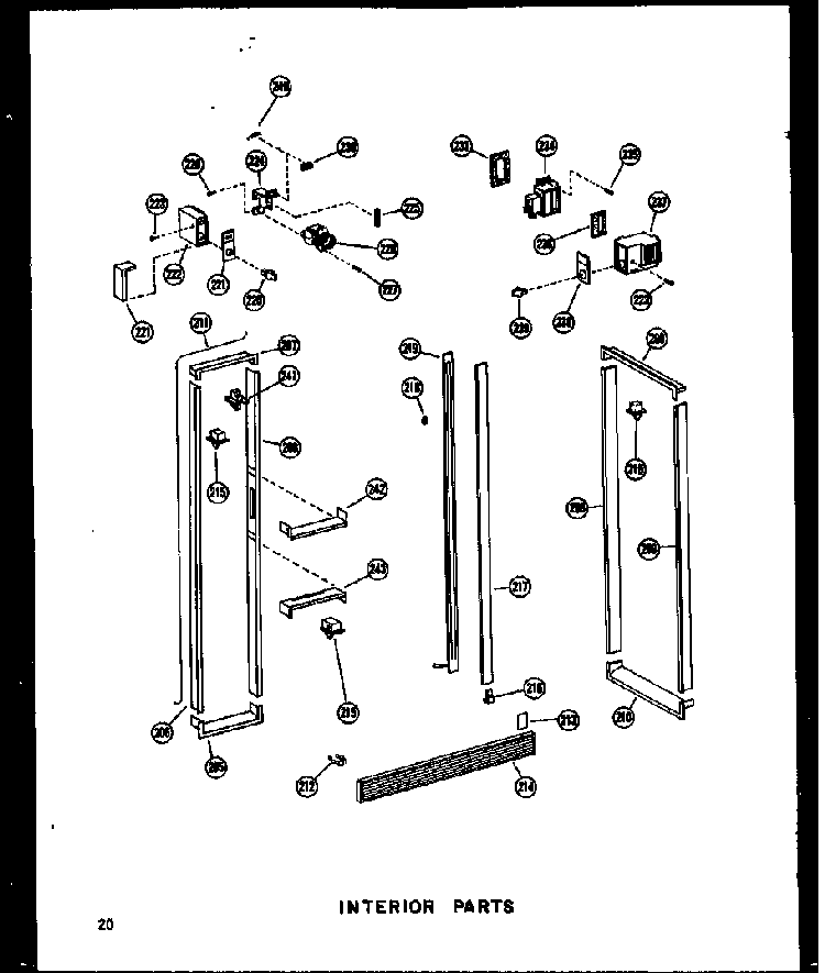 Interior Parts Diagram and Parts List for SRI19A-P60350-6W  Amana Refrigerator