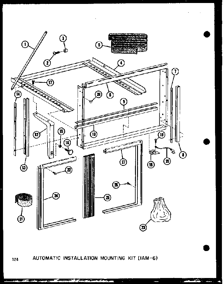 Automatic Installation Mounting Kit Diagram and Parts List for 10-2NM P54974-2R Amana Air Conditioner
