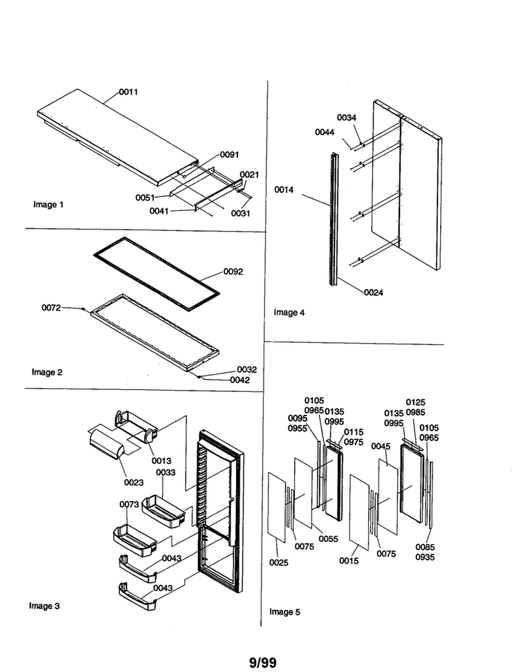 Refrigerator Door/trim/handles Diagram and Parts List for SB21VPSE-P1315603WE  Amana Refrigerator