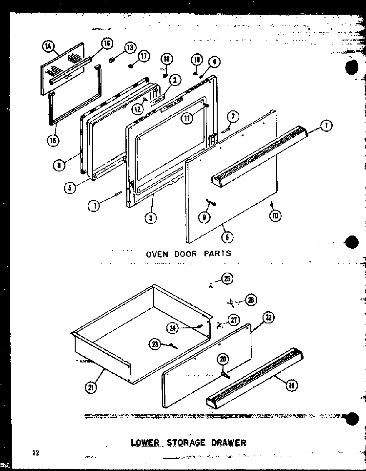 Oven Door Parts Diagram and Parts List for RCC-4 P73409-1M Amana Microwave
