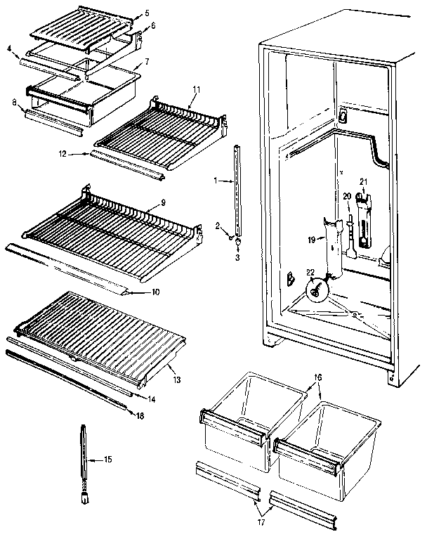 Shelves & Accessories Diagram and Parts List for JRT172RB MBJ21A Jenn-Air Refrigerator