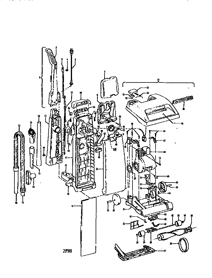 Turbopower 500 Diagram and Parts List for U8235-930  Hoover Upright Vacuum