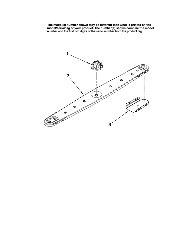 Lower Washarm Parts Diagram and Parts List for MDB7851AWQ44  Maytag Dishwasher