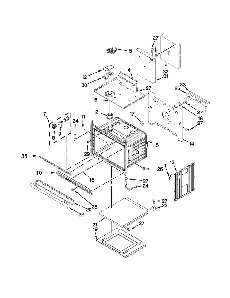 Upper Oven Parts Diagram and Parts List for MEW9627AS00  Maytag Wall Oven