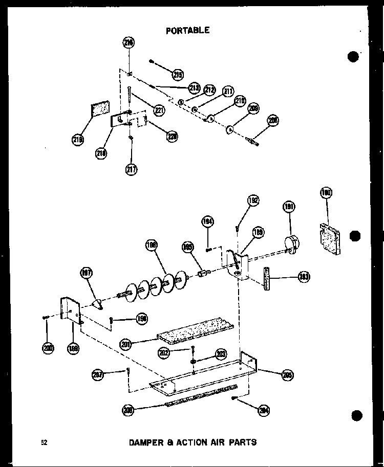 Damper & Action Air Parts Diagram and Parts List for 5-SPJM P54360-40R Amana Air Conditioner