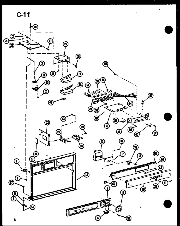 Control Diagram and Parts List for RC-6PB P73860-12M Amana Microwave