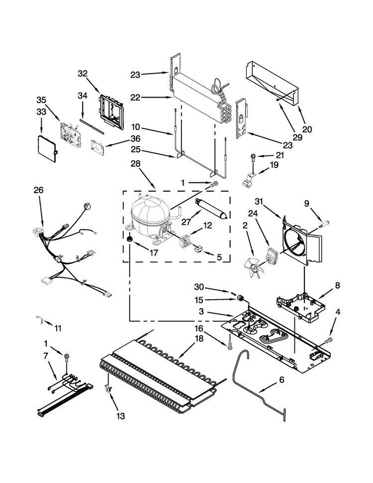 Unit Parts Diagram and Parts List for JFC2290VEM1  Jenn-Air Refrigerator