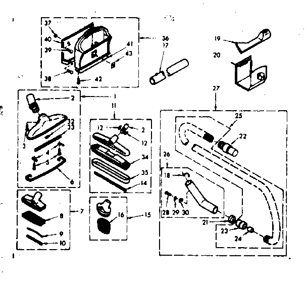 Attachment Parts Diagram and Parts List for 11640510  Kenmore Central Vacuum