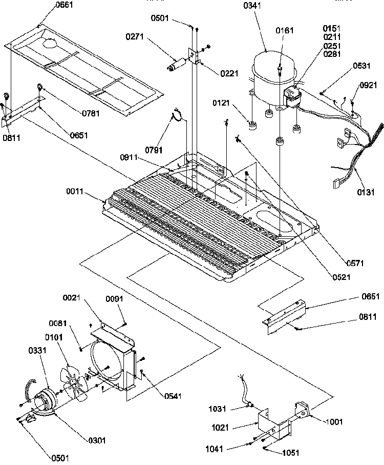 Machine Compartment Diagram and Parts List for SRD327S3W-P1312502WW  Amana Refrigerator