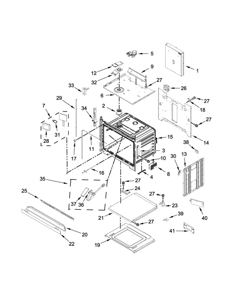 Oven Parts Diagram and Parts List for JJW3430DB01  Jenn-Air Wall Oven