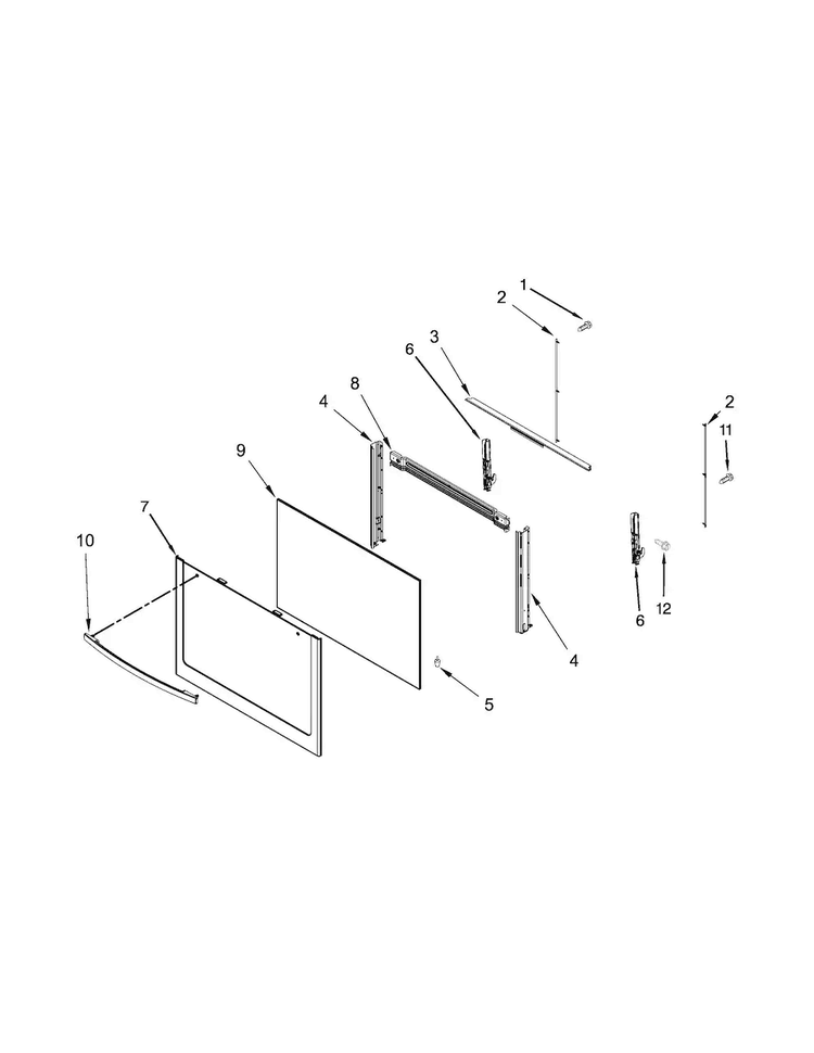 Door Parts Diagram and Parts List for AGR5330BAW0  Amana Range