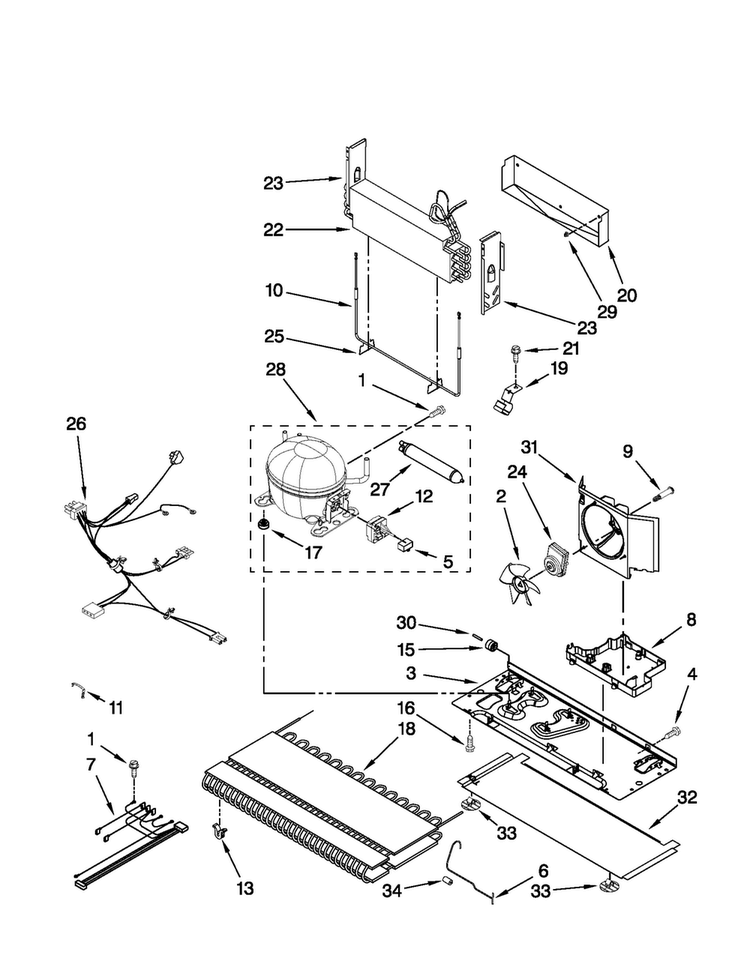 Unit Parts Diagram and Parts List for MFF2258VEW4  Maytag Refrigerator