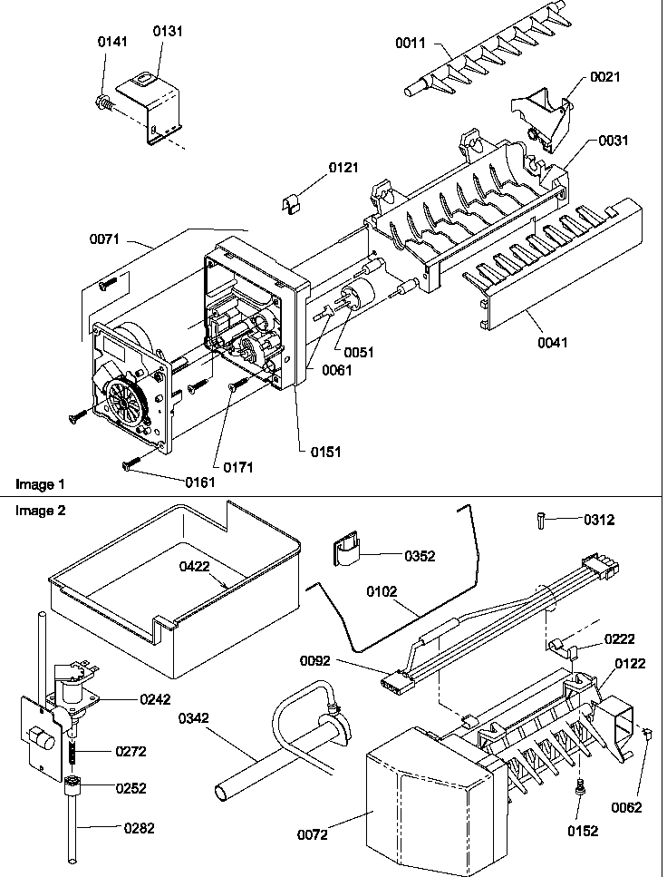 Ice Maker Assembly & Parts Diagram and Parts List for BR22S6E-P1196706WE  Amana Refrigerator