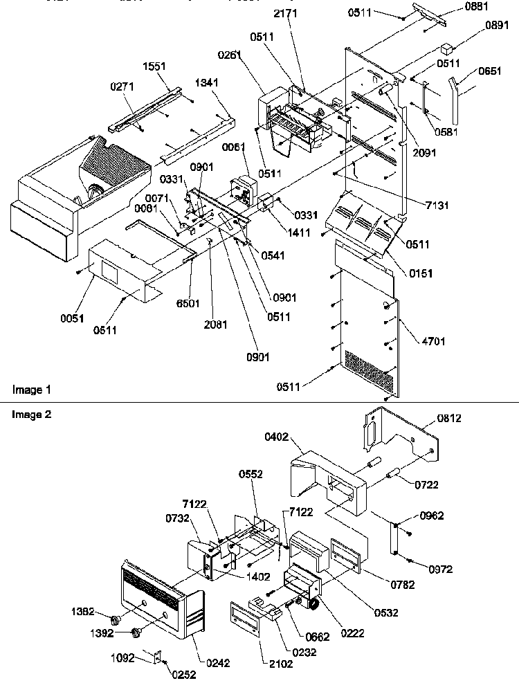 Ice Maker/control Assy Diagram and Parts List for SRD327S3W-P1312502WW  Amana Refrigerator
