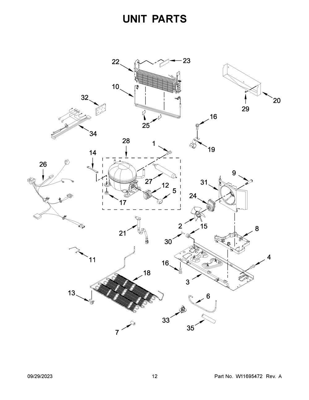 Unit Parts Diagram and Parts List for MFI2570FEW09  Maytag Refrigerator