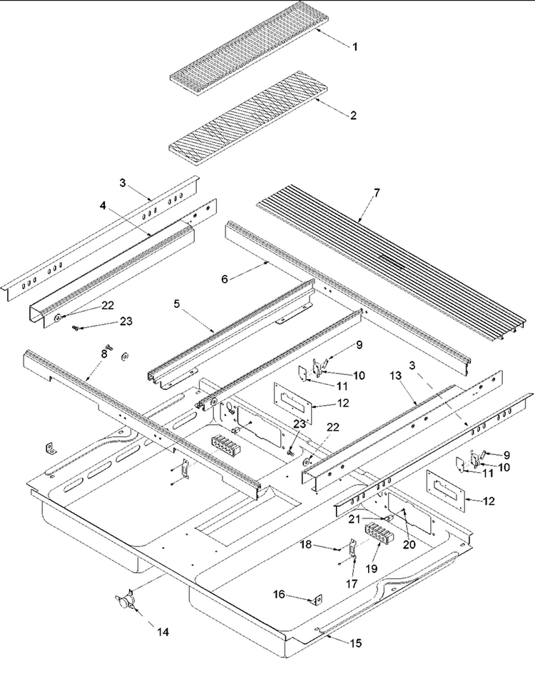 Main Top Assembly Diagram and Parts List for ARDS802E-P1131941NE  Amana Range