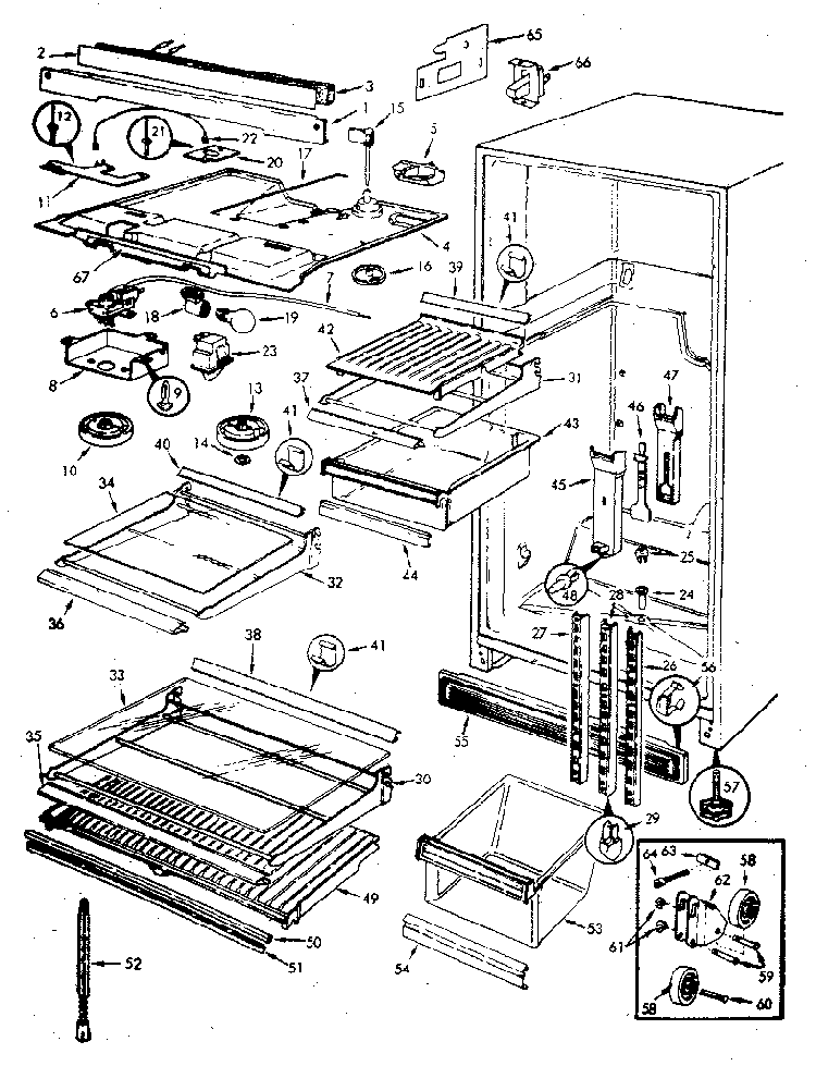 Refrigerator/fresh Food Compartment Diagram and Parts List for JRT173RB M7D71A Jenn-Air Refrigerator