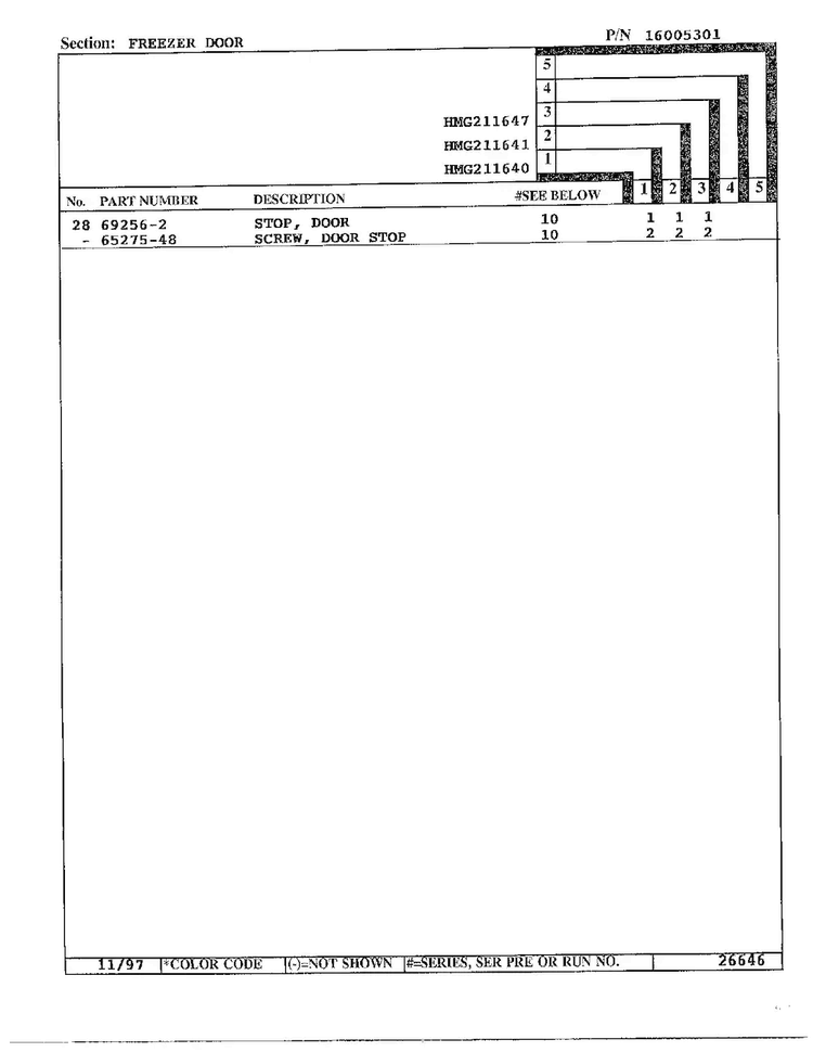 Freezer Door Page 3 Diagram and Parts List for 211640  Admiral Refrigerator
