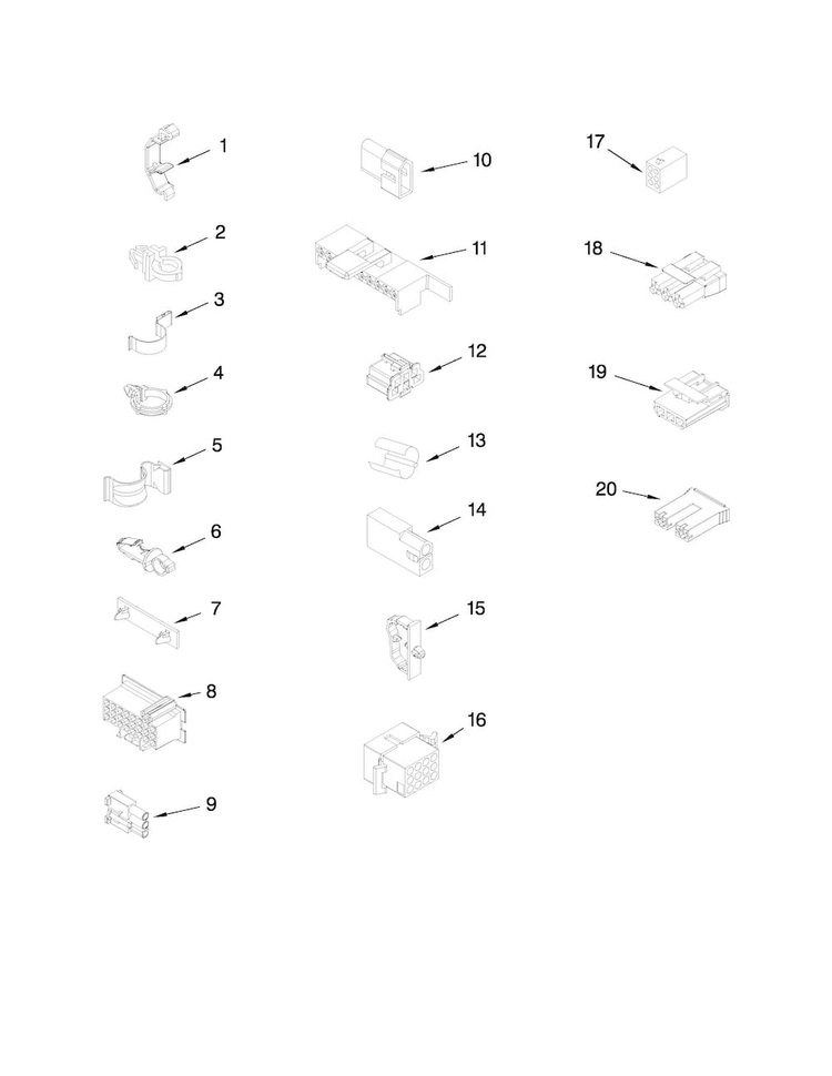 Wiring Harness Parts Diagram and Parts List for MVWC7ESWW0  Maytag Washer