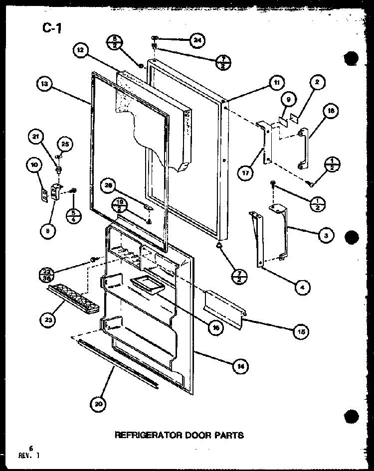 Refrigerator Door Parts Diagram and Parts List for TC20C-P76512-11W  Amana Refrigerator