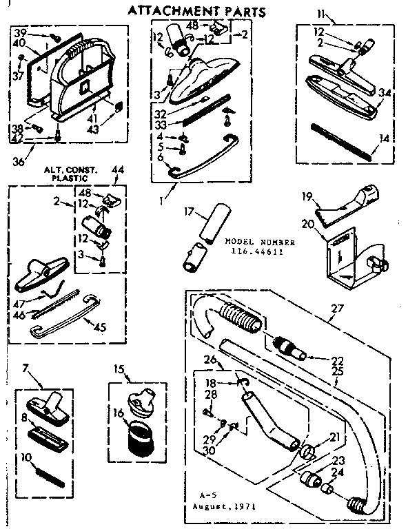 Attachment Parts Diagram and Parts List for 11644611  Kenmore Filters & Accessories