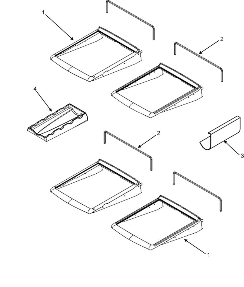 Refrigerator Shelves Diagram and Parts List for JBL2086HES0  Maytag Refrigerator