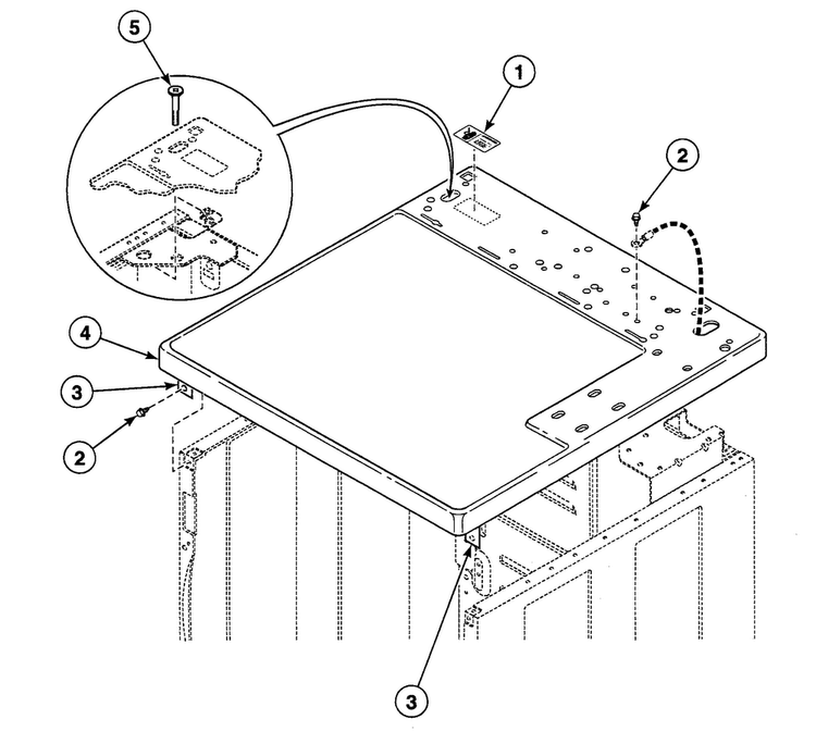 Cabinet Top Diagram and Parts List for SDE607LF  Speed Queen Dryer