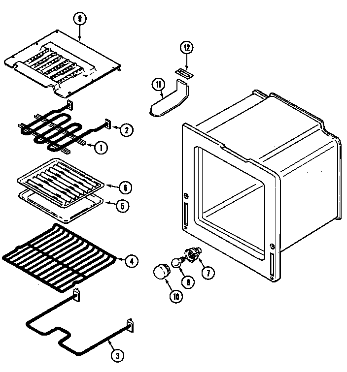 Oven Diagram and Parts List for 6294576  Maytag Range