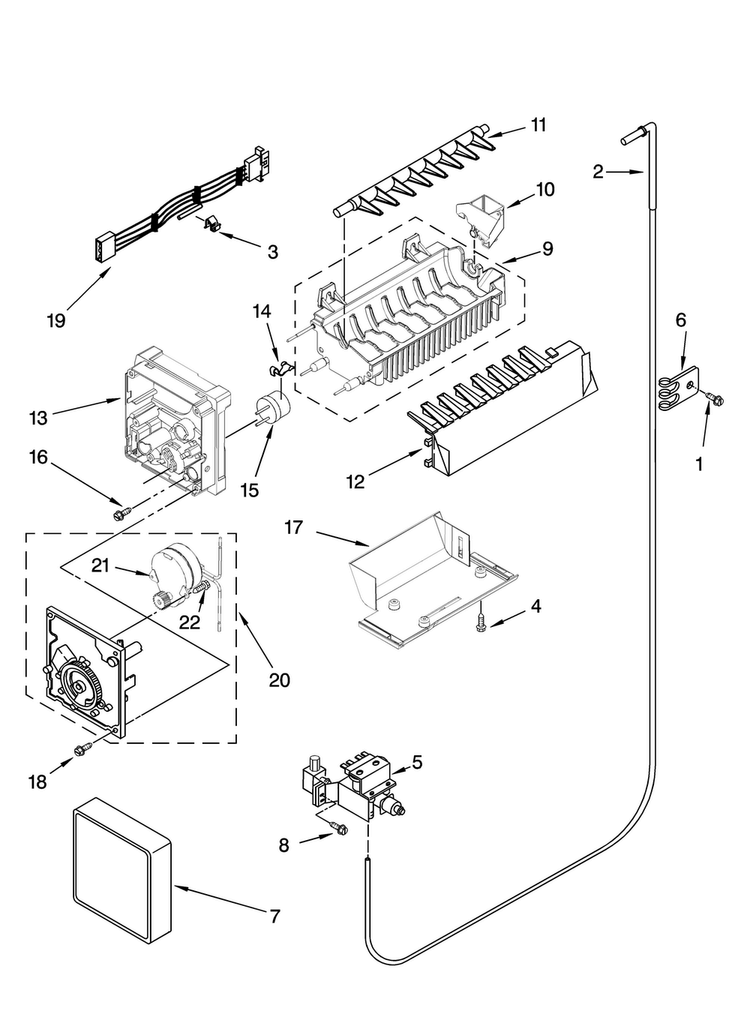 Icemaker Parts, Optional Parts Diagram and Parts List for ASD2524VEB00  Amana Refrigerator