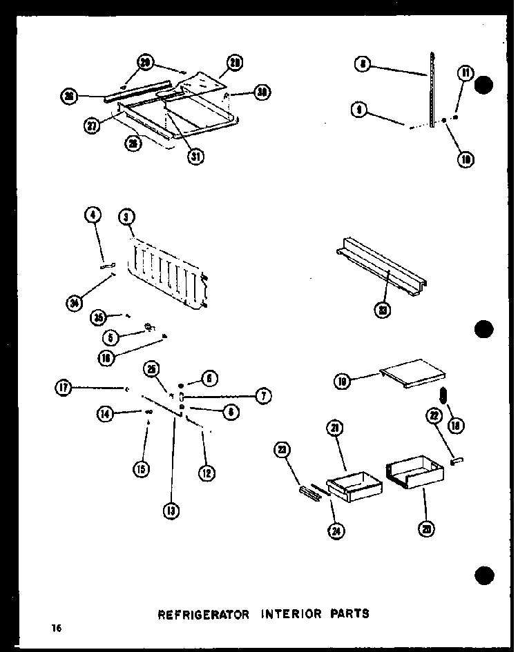 Refrigerator Interior Parts Diagram and Parts List for SRI19E-L-P74100-5WL  Amana Refrigerator