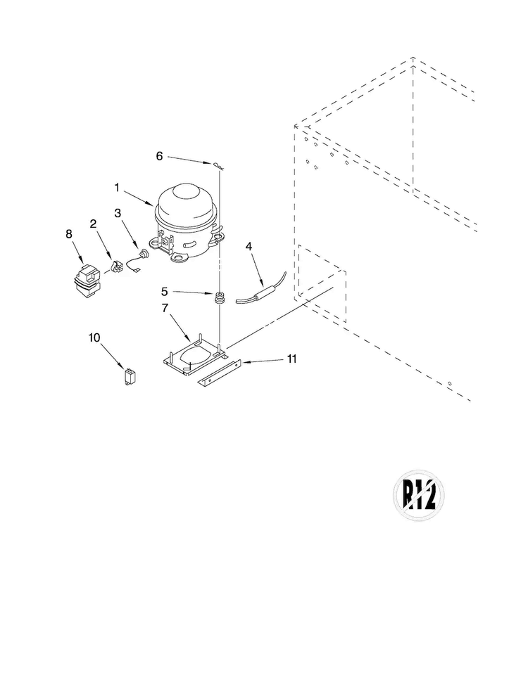 Unit Parts Diagram and Parts List for AQC2213TEW03  Amana Freezer