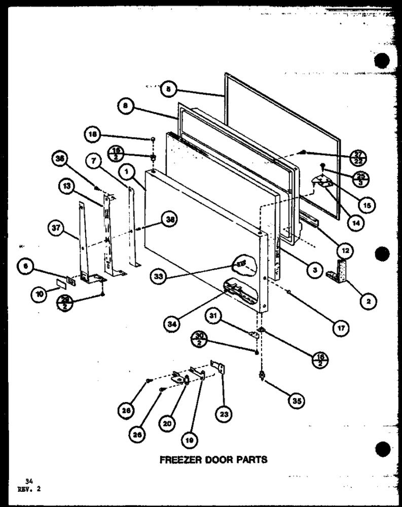 Freezer Door Parts 3 Diagram and Parts List for IC3K-P7621309W-TM  Amana Refrigerator