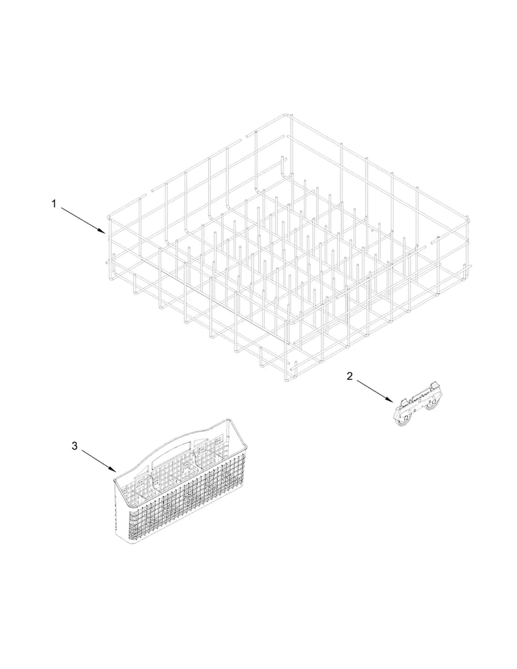 Lower Rack Parts Diagram and Parts List for ADB1100AWS2  Amana Dishwasher