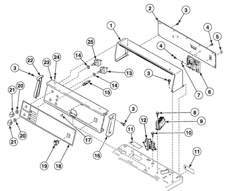 Control Panel Diagram and Parts List for SWT820WN  Speed Queen Washer