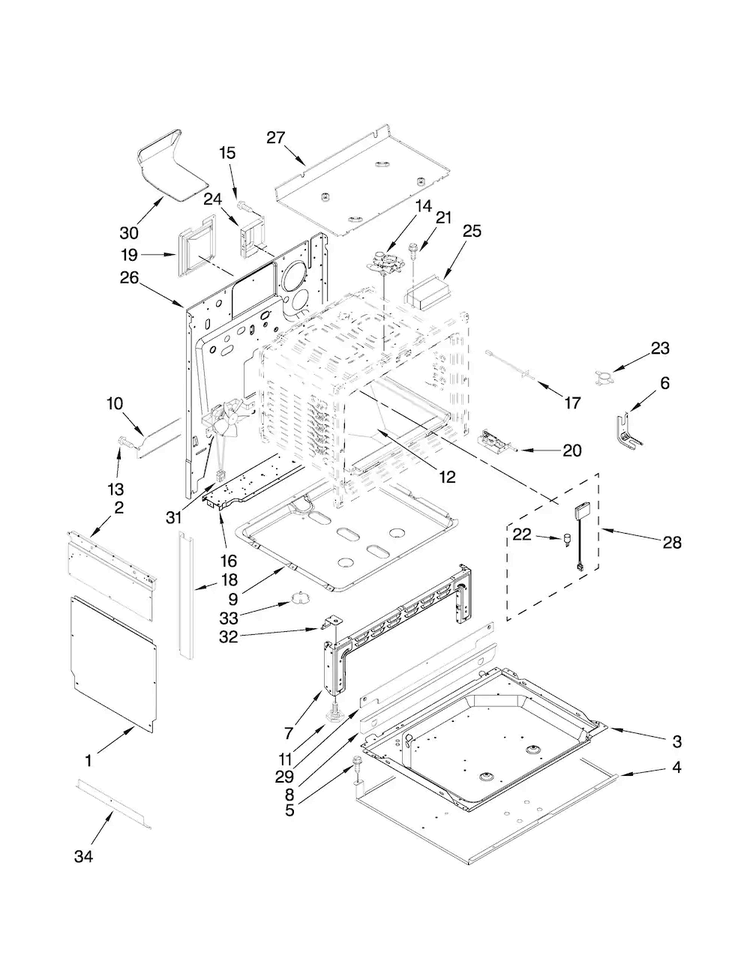 Chassis Parts Diagram and Parts List for JGS8750BDS17  Jenn-Air Range