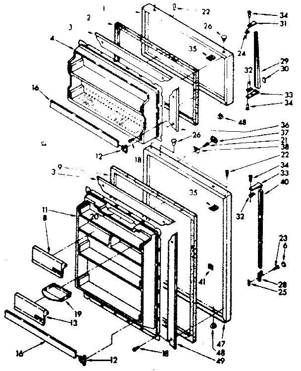 Door Parts Diagram and Parts List for 106106813067  Kenmore Refrigerator