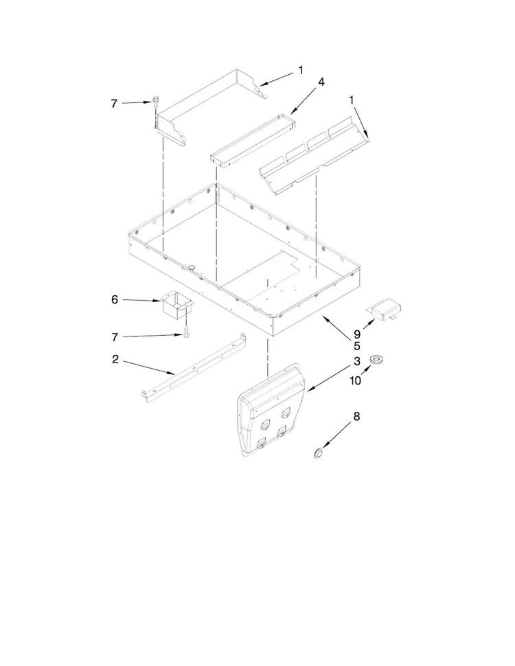Burner Box Assembly Diagram and Parts List for JED4536WR00  Jenn-Air Cooktop