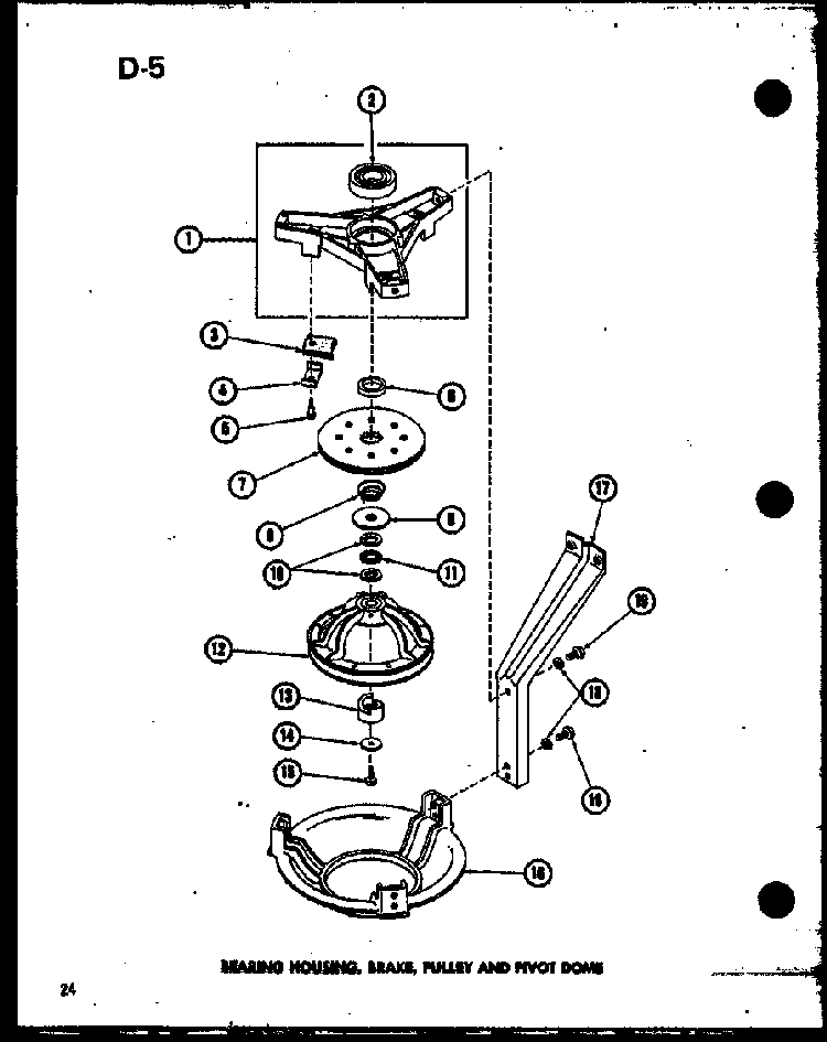 Bearing Housing Diagram and Parts List for TAA300 P75751-12W Amana Washer