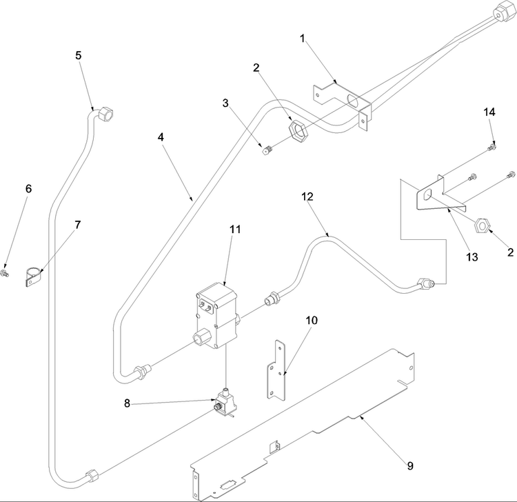 Gas Supply Diagram and Parts List for OEMA1-ARG7800E  Amana Range