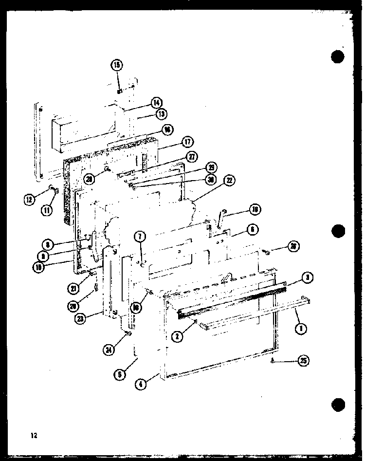 Door Diagram and Parts List for ARR303-P85511-5S  Amana Range