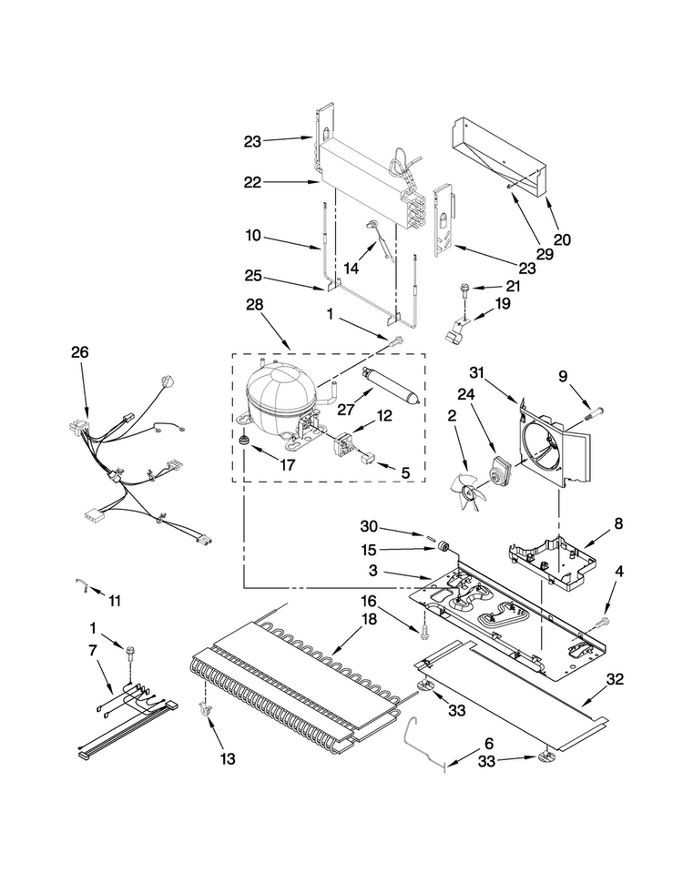 Unit Parts Diagram and Parts List for MFF2258VEM2  Maytag Refrigerator