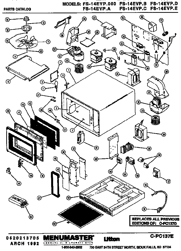Section 4 Diagram and Parts List for FS-14EVPA  Amana Microwave