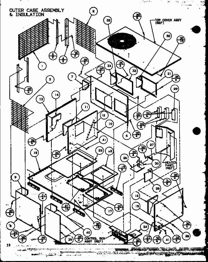 Outer Case Assembly & Insulation Diagram and Parts List for D9836801  Amana Air Conditioner