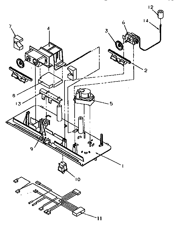 Control Panel Diagram and Parts List for TR21S4L-P1196102WL  Amana Refrigerator