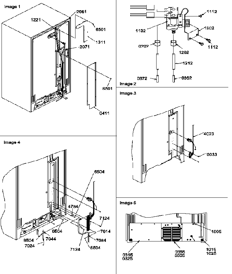 Cabinet Back Diagram and Parts List for SRDE27S3W-P1190602WW  Amana Refrigerator
