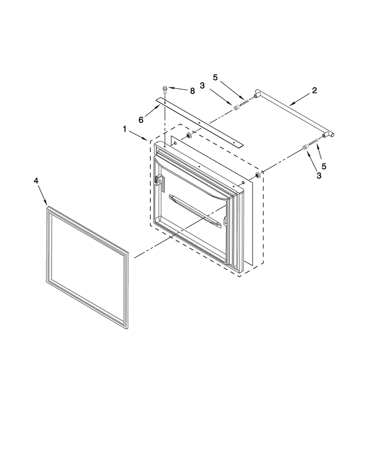 Freezer Door Parts Diagram and Parts List for JFC2089HPF3  Jenn-Air Refrigerator