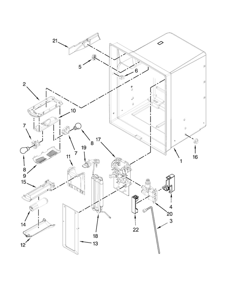 Refrigerator Liner Parts Diagram and Parts List for MFI2665XEM7  Maytag Refrigerator