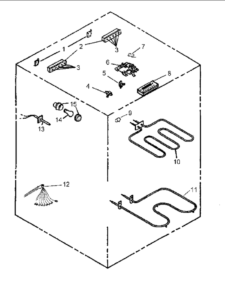 Electrical Components Diagram and Parts List for CARDS801E-P1131925NE  Amana Range