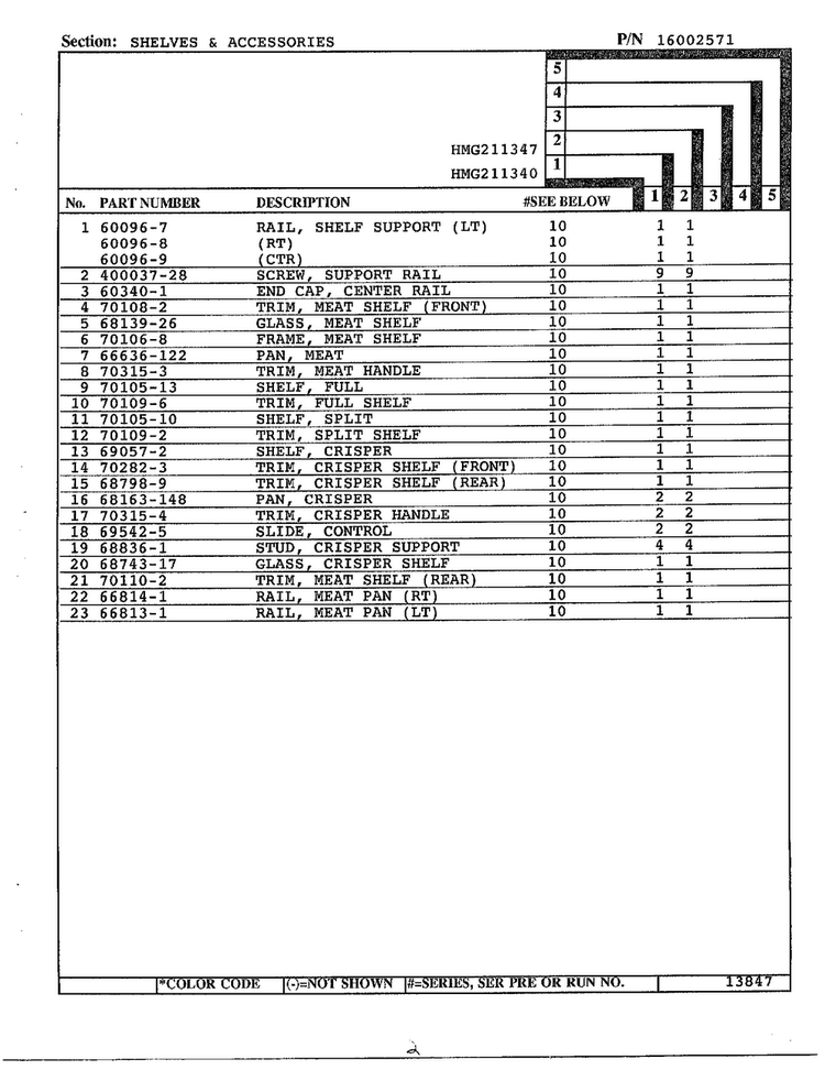 Shelves And Accessories Page 2 Diagram and Parts List for 211340  Admiral Refrigerator