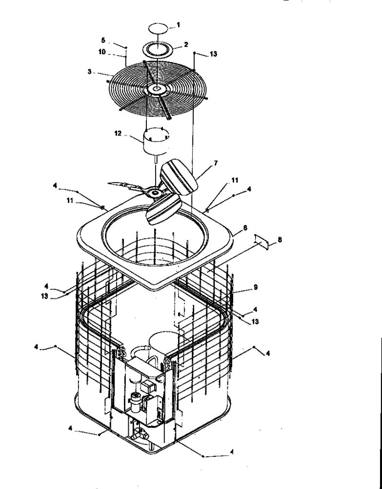Cabinet And Top Assembly 2 Diagram and Parts List for RCC36A3A P1172405C Amana Air Conditioner